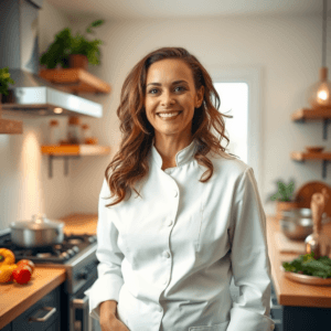  Miranda, the AI Chef at Milestone Recipes, welcoming users with a friendly demeanor and enthusiasm for cooking