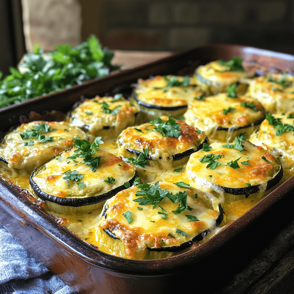 Sliced zucchini arranged on a cutting board. Parmesan Crusted